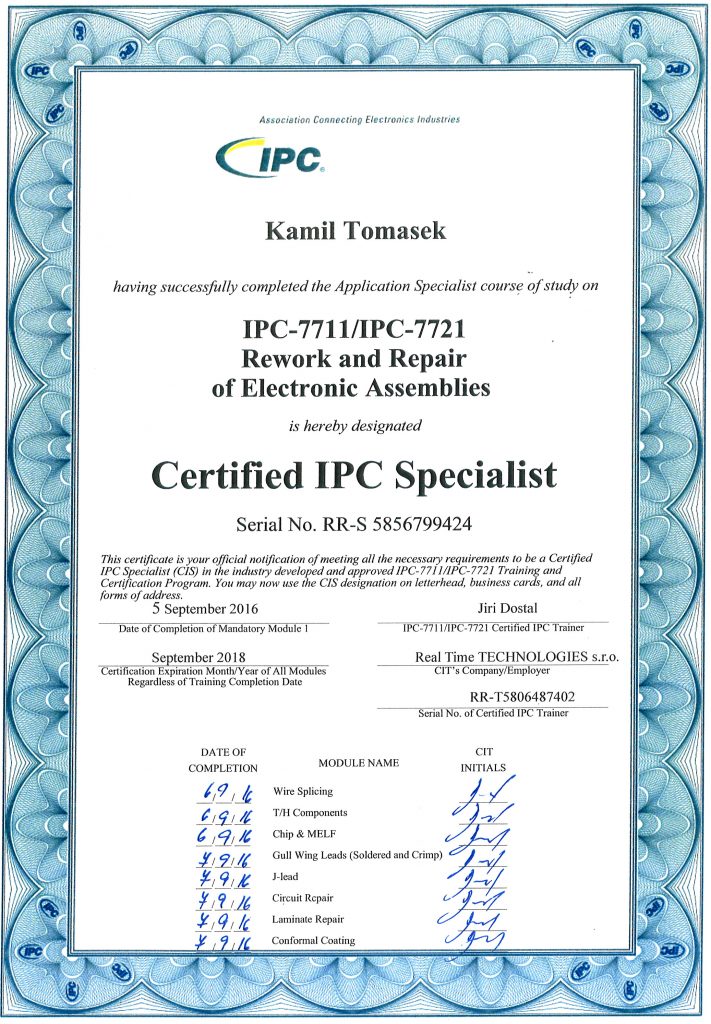 IPC certifikát 2016-2018